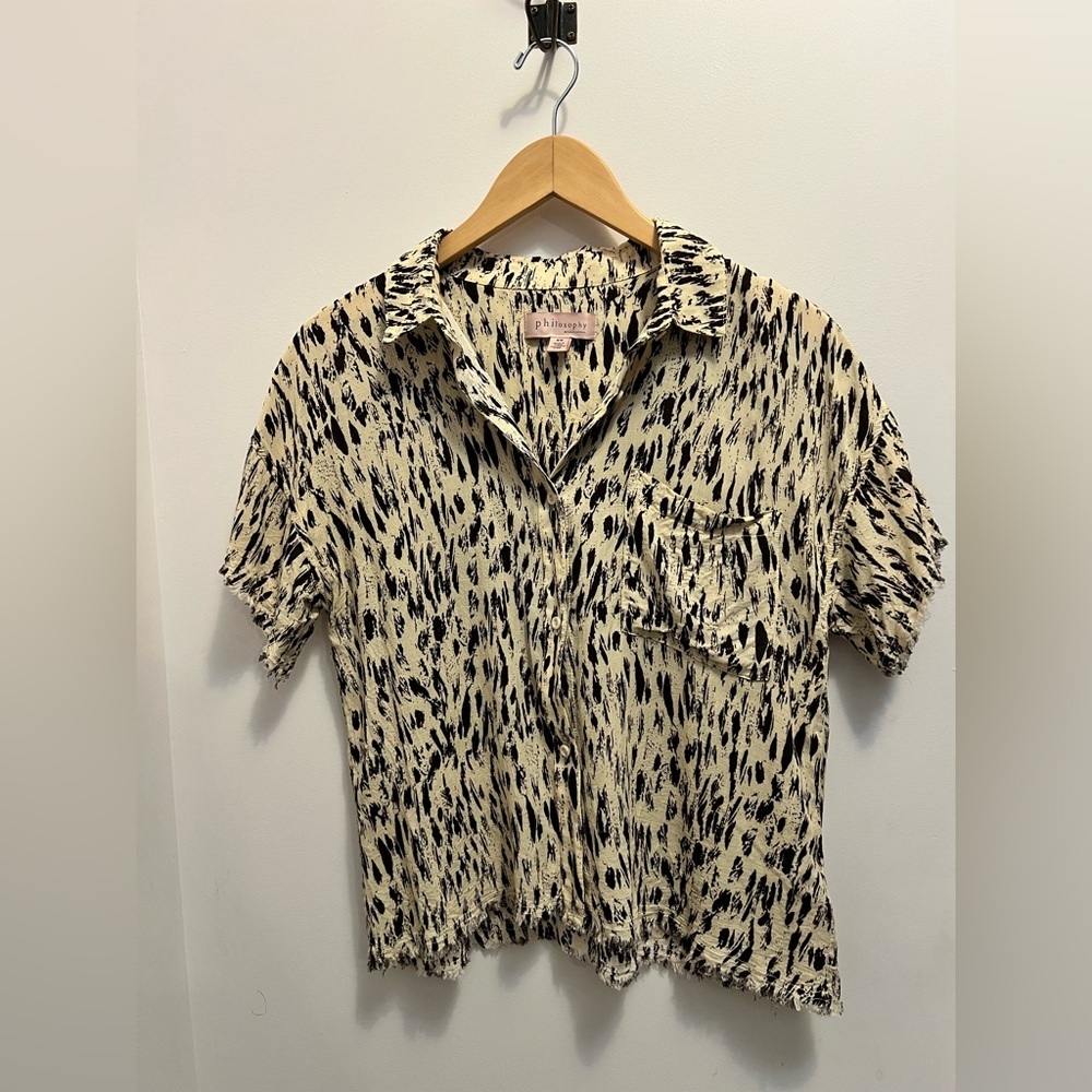 Philosophy Women's Animal Print Button Down Shirt